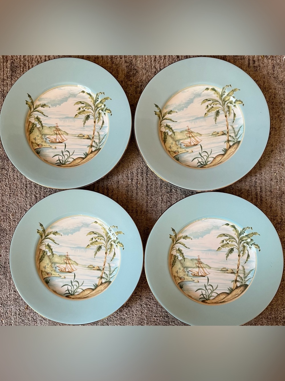 4 Lenox British Colonial Tradewind Accent Luncheon Plate 9.5"